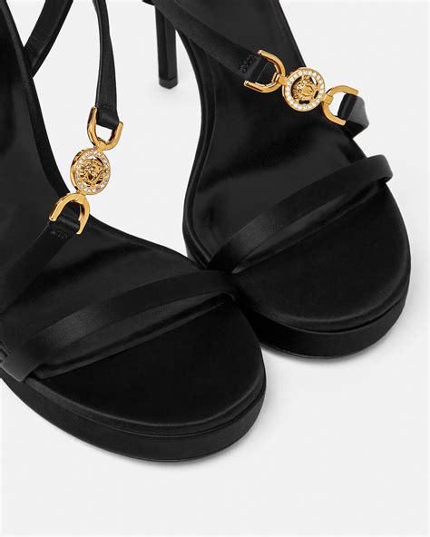 Medusa '95 Satin Sandals 115 mm Black,Gold 